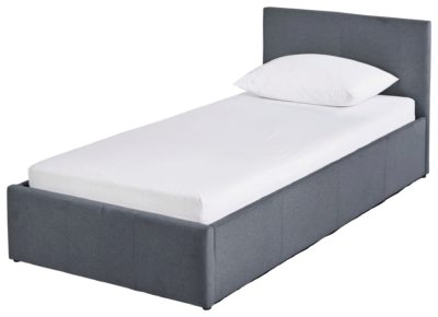 Hygena Lavendon Single Fabric Ottoman Bed Frame - Grey